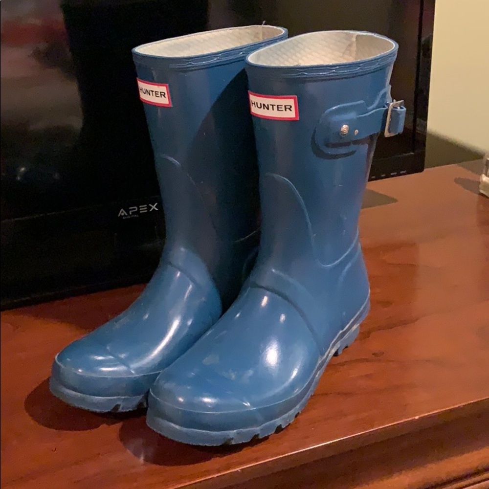 Teal mid length Hunter boots